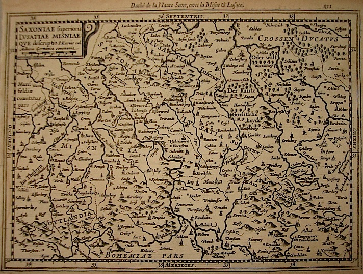 Mercator Gerard - Hondius Jodocus Saxonia superioris Lusatiae Misniaeque descriptio 1630 Amsterdam